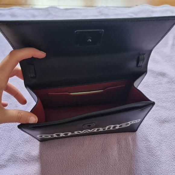 OFF-WHITE Jitney 1.4 Printed Leather Tote Bag in Black - Picture 3 of 9